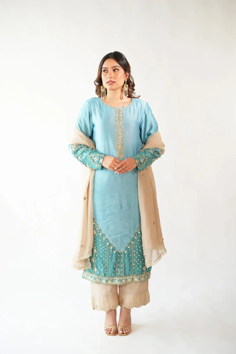 Blue and Gold Scallop Ensemble - Image 3